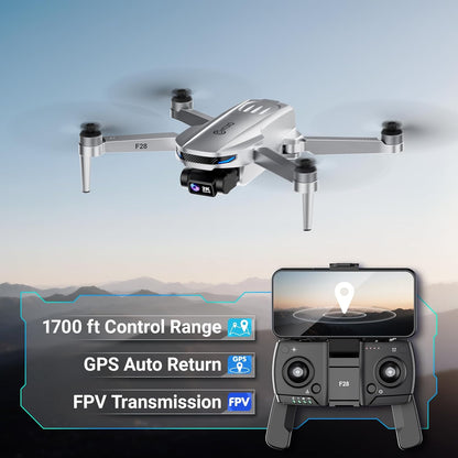 Contixo F28A GPS Drone for Adults Foldable, 2K Camera, Brushless Motors, 26 Min Flight Time, FPV Remote Control Drone with Altitude Hold, Return Home, Orbit & Selfie Modes, Carry Case Included