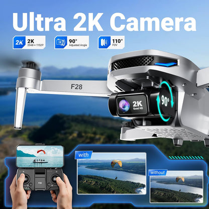 Contixo F28A GPS Drone for Adults Foldable, 2K Camera, Brushless Motors, 26 Min Flight Time, FPV Remote Control Drone with Altitude Hold, Return Home, Orbit & Selfie Modes, Carry Case Included